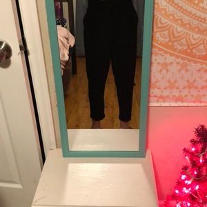 Black trash bag pants